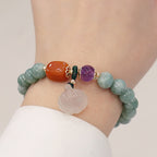 Fortune Jewel Cyan Jade Lotus Pumpkin Wish Peace Buckle Amethyst Crystal Healing Bracelet