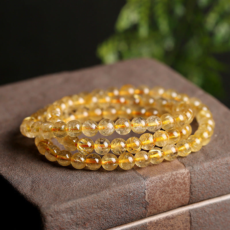 Fortune Jewel Natural Citrine Prosperity Protection Bracelet