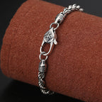 Fortune Jewel 925 Sterling Silver Tibet Om Mani Padme Hum Double Dorje Vajra Twisted Design Peace Love Bracelet