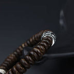 Fortune Jewel Natural Tibetan Coconut Shell Om Mani Padme Hum Positive Bracelet