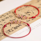Fortune Jewel Strawberry Crystal Beads Luck Red String Anklet