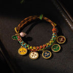 Fortune Jewel Tibetan Colorful Rope Five God Of Wealth Luck Braid Bracelet