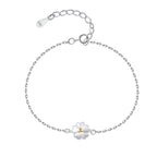 Fortune Jewel 925 Sterling Silver Cherry Blossom Blessing Chain Bracelet