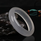 Fortune Jewel Natural Translucent Golden Silk Jade Wealth Luck Bracelet Bangle