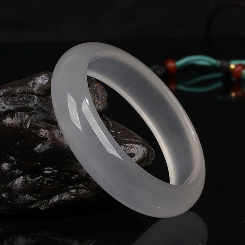 Fortune Jewel Natural Translucent Golden Silk Jade Wealth Luck Bracelet Bangle