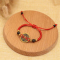 Fortune Jewel Copper Coin Fortune Red String Weave Bracelet