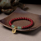 Fortune Jewel Cinnabar Green Aventurine Luck Blessing Bracelet