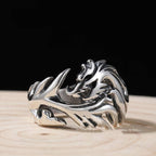 Fortune Jewel Dragon Pattern Protection Strength Adjustable Ring Fortune Jewel