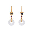 Fortune Jewel FengShui White Jade Butterfly Fortune Earrings