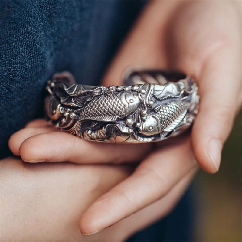 Fortune Jewel Fortune Jewel Koi Fish Lotus Luck Wealth Bracelet Bangle