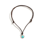 Fortune Jewel Round Turquoise Stone Protection Strength Necklace Pendant