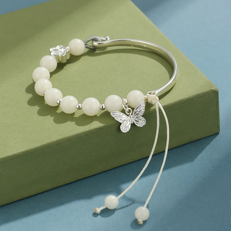 Fortune Jewel Bodhi Seed Butterfly Lotus Luck Wealth Bracelet Bangle