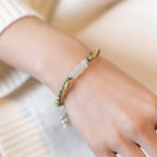 Fortune Jewel White Jade Bamboo Reincarnation Knot Wealth Luck Strength String Bracelet