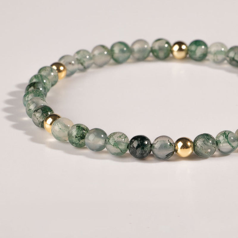 Fortune Jewel Moss Agate Lucky Balance Bracelet