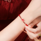 Fortune Jewel 925 Sterling Silver Chinese Zodiac Luck Faith Discolor Red String Bracelet