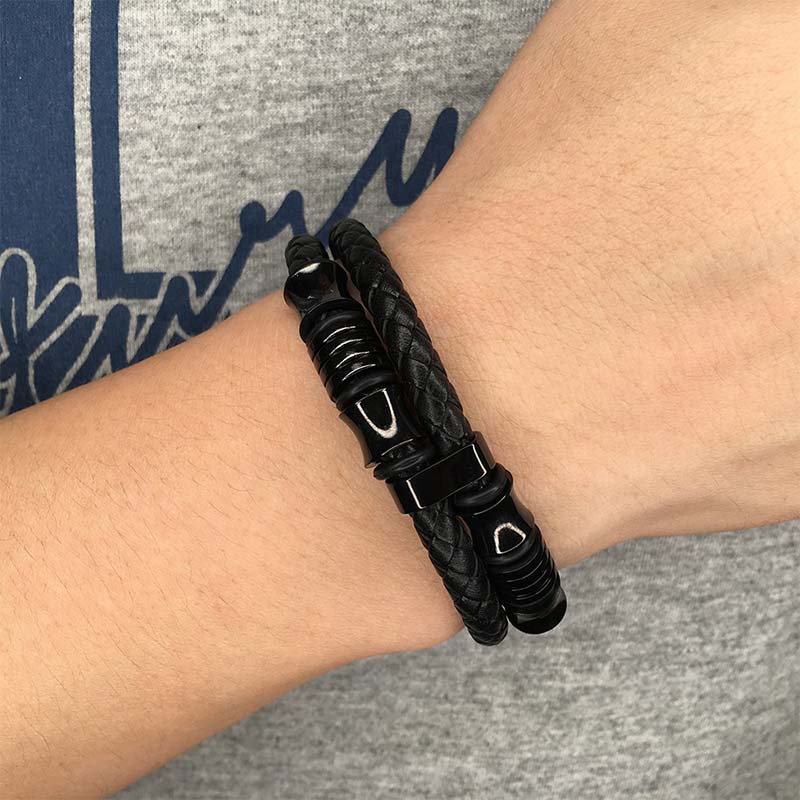 Fortune Jewel Layered Leather Weave Fortune Bracelet