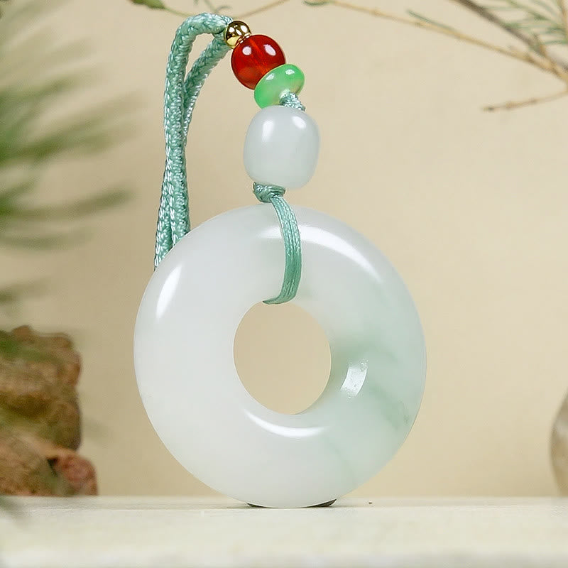 Fortune Jewel Natural Jade Peace Buckle Prosperity Necklace Pendant