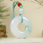 Fortune Jewel Natural Jade Peace Buckle Prosperity Necklace Pendant