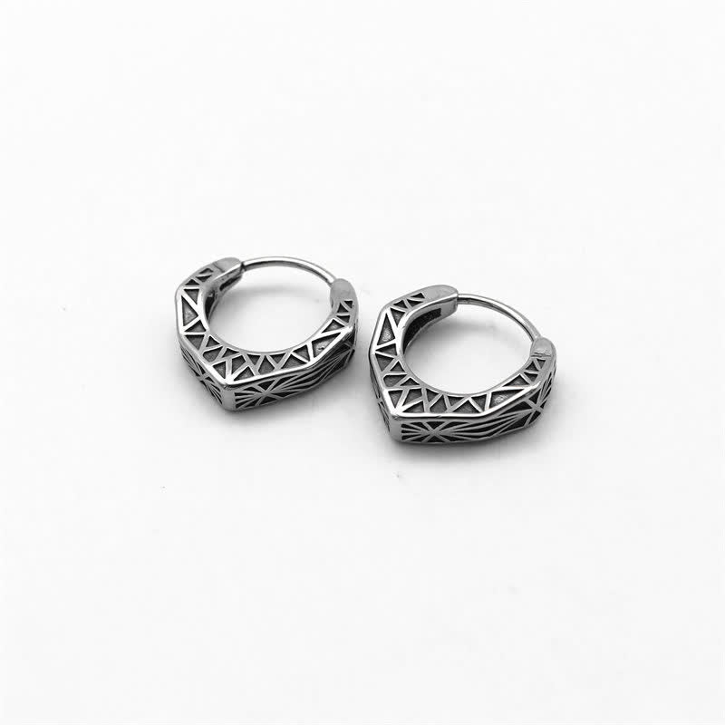 Fortune Jewel Viking Hoop Titanium Steel Balance Earrings