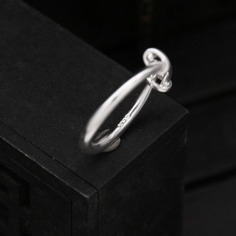 925 Sterling Silver Wrapped Line Ring for Women