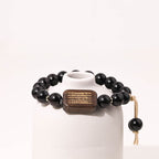 Fortune Jewel Ebony Wood Scripture Engraved Peace Bracelet