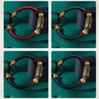 Fortune Jewel Handmade Tibetan Turquoise Om Mani Padme Hum Strength Braided Bracelet
