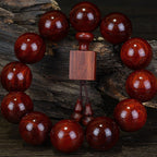 Fortune Jewel Tibetan Small Leaf Red Sandalwood Relaxation Bracelet