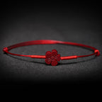 Fortune Jewel Handmade Plum Blossom Four Leaf Clover PiXiu Lotus Koi Fish Cinnabar Blessing Braid Bracelet