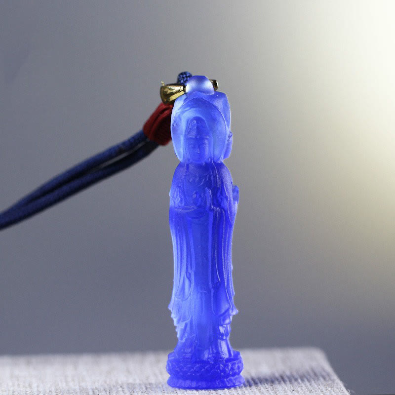Fortune Jewel Avalokitesvara Buddha Liuli Harmony Necklace Fortune Jewel