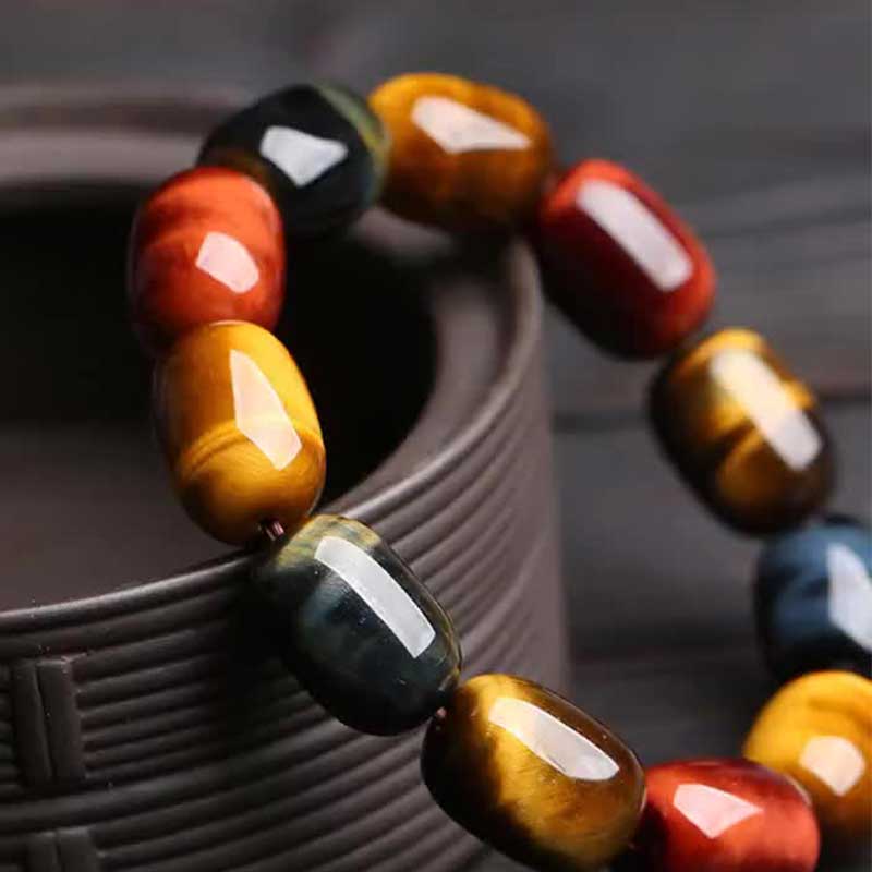 Fortune Jewel Natural Tiger Eye Healing Protection Bracelet