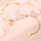 Fortune Jewel 925 Sterling Silver Hetian White Jade Cherry Blossom Protection Bracelet
