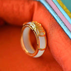Fortune Jewel White Jade Luck Ring Necklace