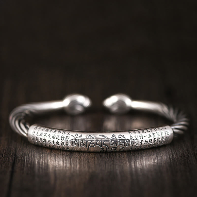 Fortune Jewel Tibetan Om Mani Padme Hum Heart Sutra Purity Cuff Bracelet