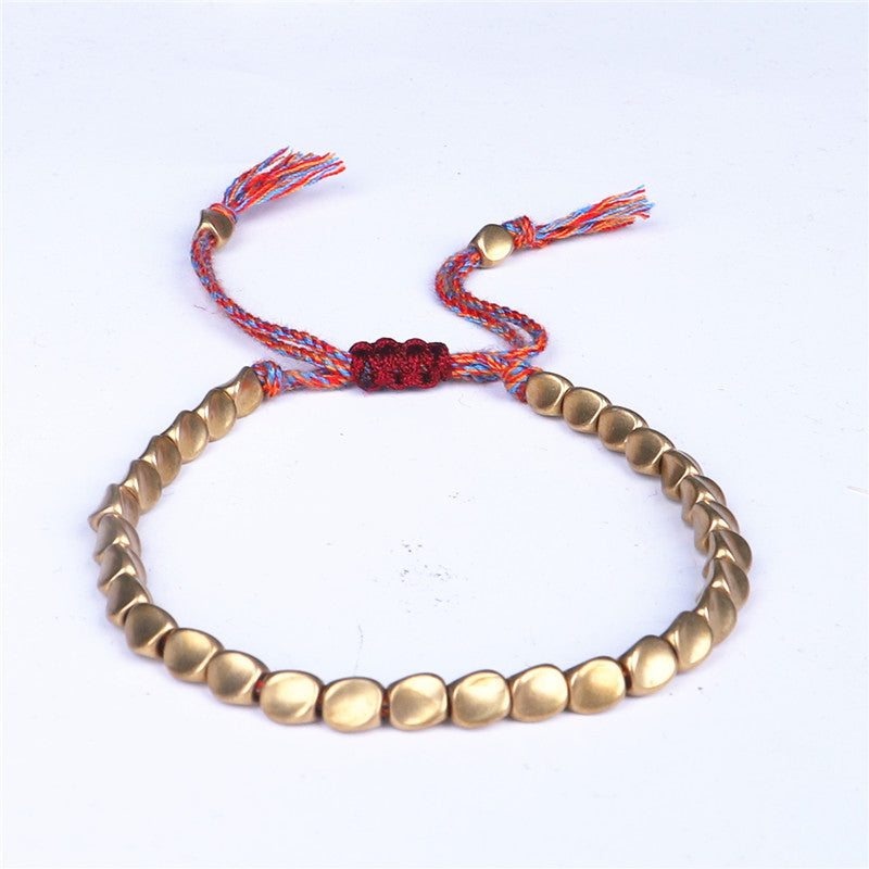 Fortune Jewel Tibetan Copper Beads Healing Luck Bracelet