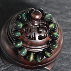 Fortune Jewel Natural Green Eye Obsidian Wealth Bracelet