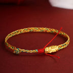 Fortune Jewel Year of the Dragon Handmade Colorful Dragon Carved Success Braided Bracelet