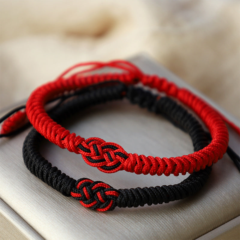 Fortune Jewel 2Pcs Tibetan Luck Chinese Knot Protection String Bracelet