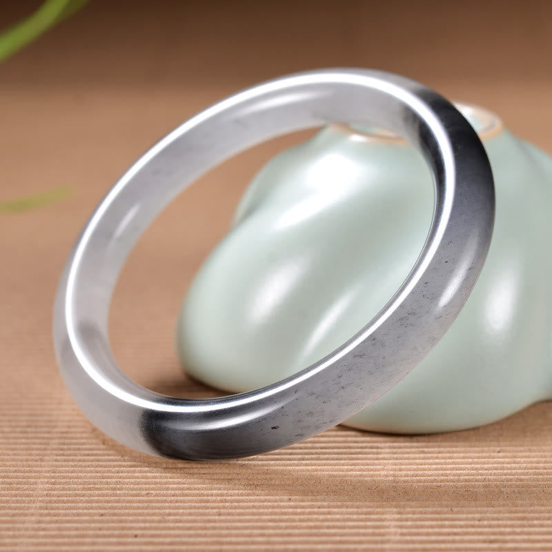 Fortune Jewel Natural Ink Color Golden Silk Jade Wealth Bracelet Bangle