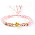 Fortune Jewel 999 Sterling Silver Natural Red Agate Pink Crystal Cherry blossom Bracelet