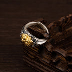 Fortune Jewel 925 Sterling Silver Tibetan Skull Protection Adjustable Ring