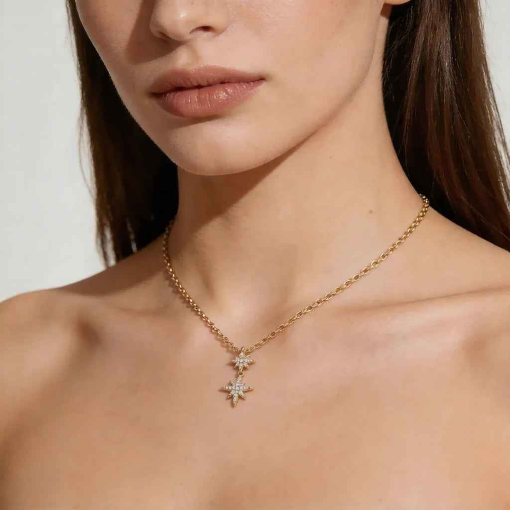 925 Sterling Silver CZ Star of David Necklace