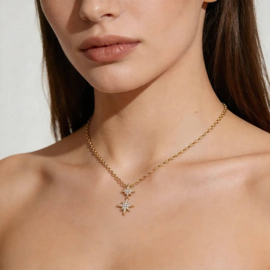 925 Sterling Silver CZ Star of David Necklace