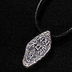 Fortune Jewel Tibetan 925 Sterling Silver Om Mani Padme Hum Dorje Vajra Engraved Strength Necklace Pendant