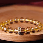 Fortune Jewel 925 Sterling Silver Chinese Zodiac Natal Buddha Citrine Protection Bracelet