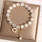 Fortune Jewel Cat's Eye Butterfly Charm Love Bracelet