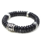 Fortune Jewel Natural Tibetan Coconut Shell Om Mani Padme Hum Positive Bracelet