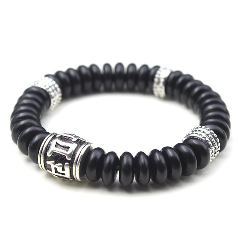 Fortune Jewel Natural Tibetan Coconut Shell Om Mani Padme Hum Positive Bracelet