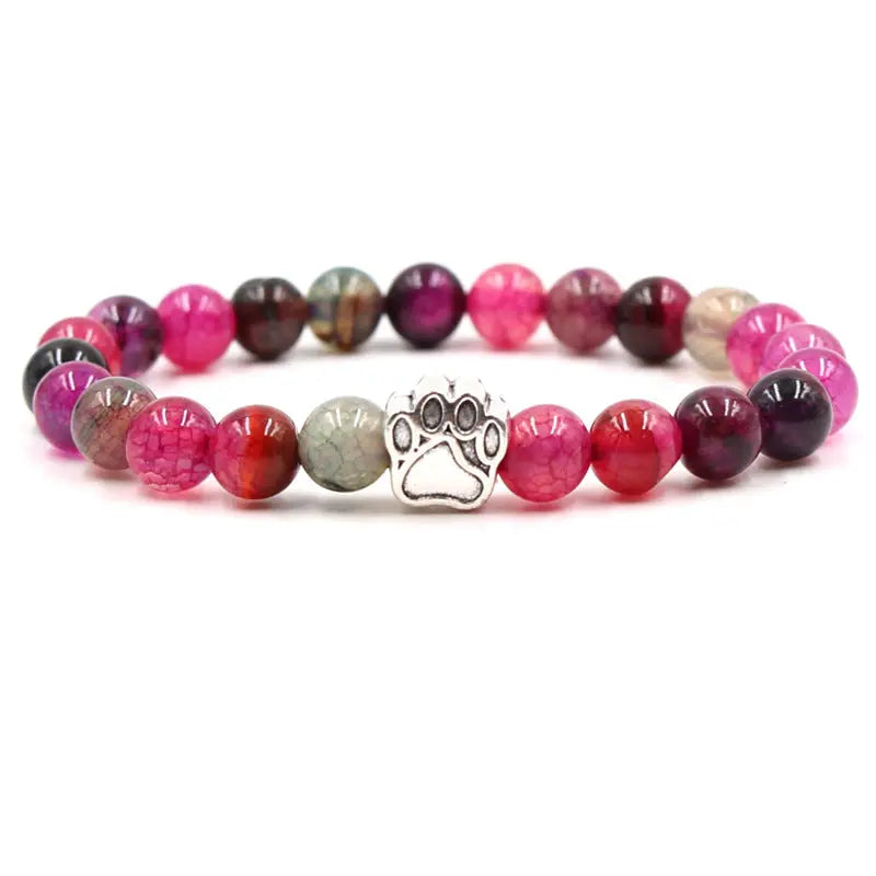 Indian Agate Green Agate Dog Paw Positive Calm Bracelet Fortune Jewel