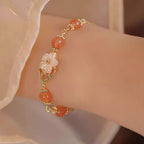 Fortune Jewel Red Agate Tridacna Stone Flower Confidence Bracelet