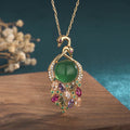 Fortune Jewel Cyan Jade Success Necklace Chain Pendant